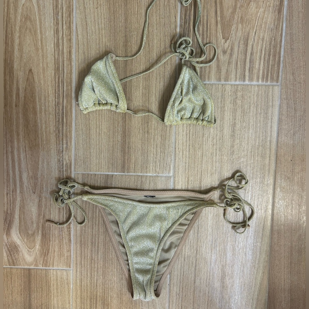 Triangl Vinca Gold Sparkle Bikini